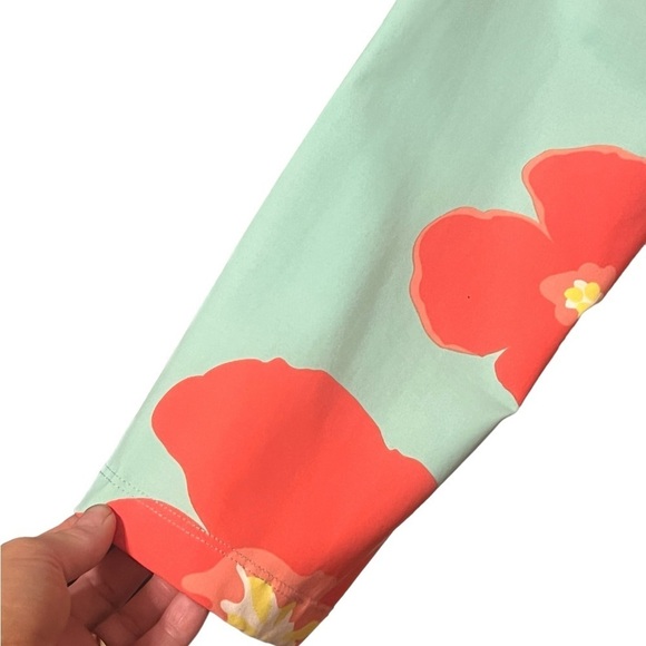 Britt tropical floral 3/4 sleeve nylon and spandex mini dress Made in the USA - Picture 7 of 10